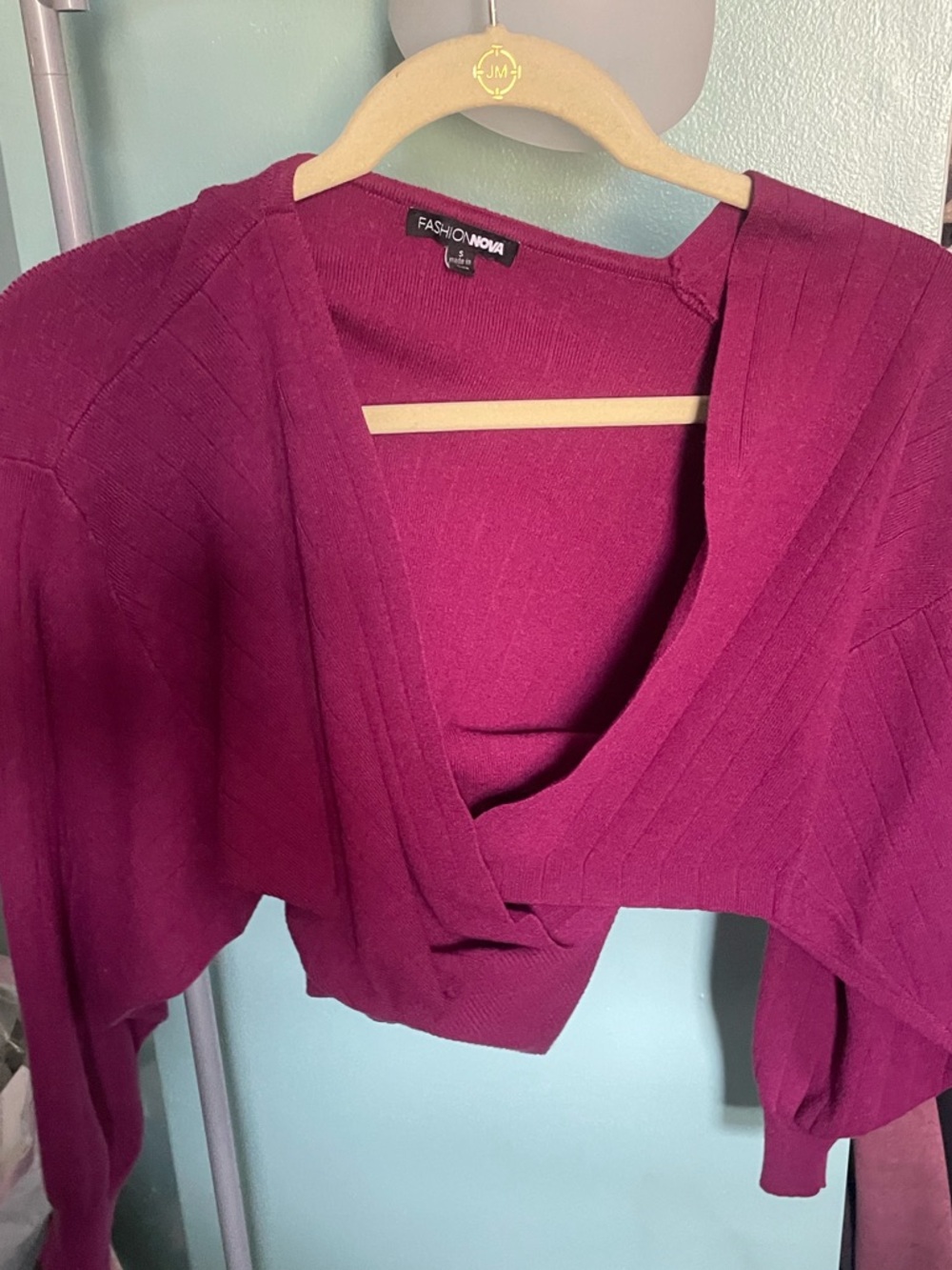 Fashion Nova Cute Feelings Sweater - Berry - Picture 3 of 4